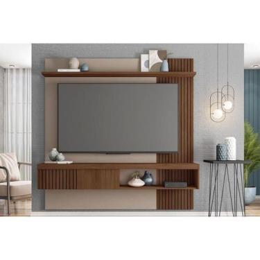 Imagem de Home p/ TV até 65 Pol Jade Ripada 180x183cm Fendi/Havana - Caemmun