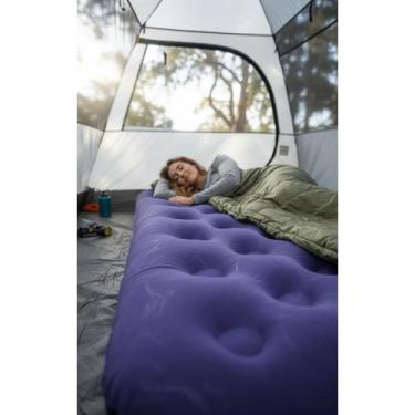 Imagem de 2x Colchão Inflável Casal Azul 191x137cm Conforto Aveludado - Congratu