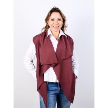 Imagem de Colete feminino, frente em ponta - D Lanfiori, Açaí m, G