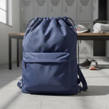 Imagem de Bolsa Mochila Sacola Colorida Unissex Esportiva Casual - Genérica, Azu