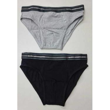 Imagem de Kit 2 Cuecas Slip Algodão Adulto Lupo 524-088, P, Cinza, Preto, Homem