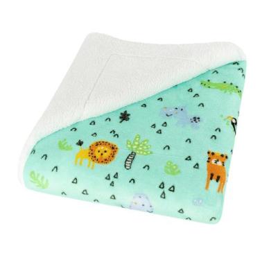 Imagem de Cobertor Manta para Bebê Estampado com Sherpa Microfibra Antialérgico 