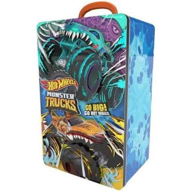 Imagem de KIT MALETA + 2 TIGER SHARK Hot Wheels Para Carrinho Monster Truck - Fu