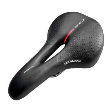 Imagem de Selim Banco MTB CXR Vazado SNK-811A Preto c/ Vermelho