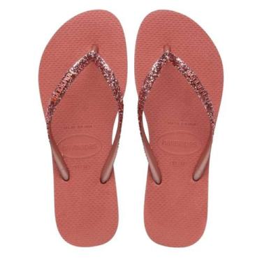 Imagem de Chinelo Havaianas Slim Glitter II FC Cor:CANYON CLAYTamanho:33/34, Can