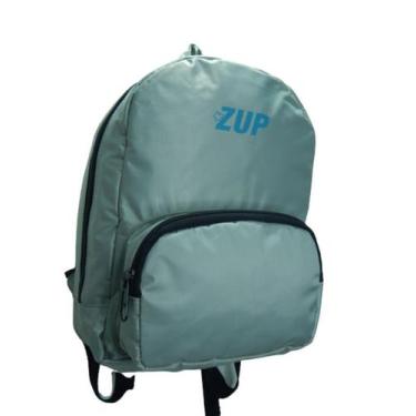 Imagem de Mochila Feminina de Nylon Emborrachado Impermeável Zup, Cinza prateado