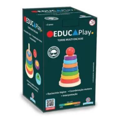 Imagem de Brinquedo De Criança Educativo De Madeira Torre - polibrinq