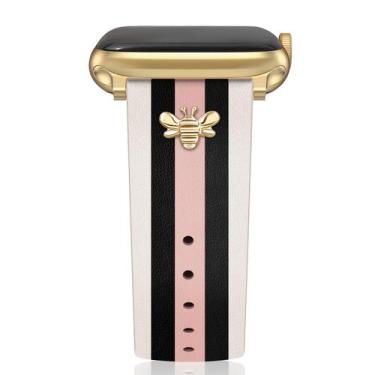 Imagem de Pulseira de relógio MOINSPIRE Designer Leather com pingentes Apple 42-