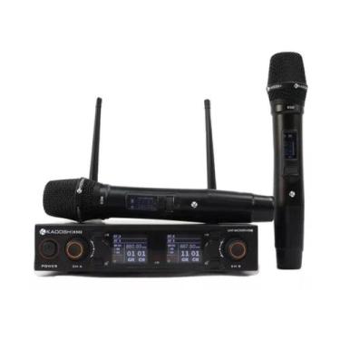 Imagem de Microfone sem fio kadosh k 522m mao duplo recarregavel