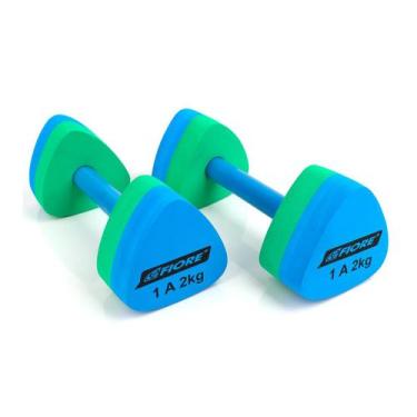 Imagem de Halter Triangular EVA Para Hidroginástica 1 A 2 Kg Fiore, Azul, Verde