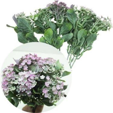 Imagem de Kit 8 Plantas kalanchoe Artificiais Jardim Flores Rosa 30cm - Genérico