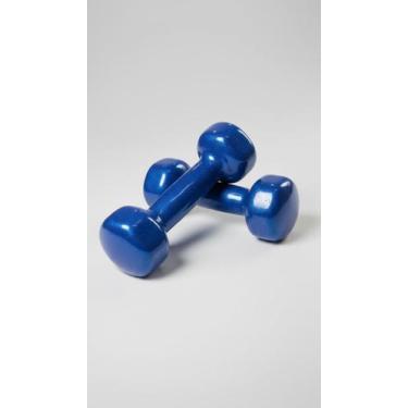 Imagem de Halter Emborrachado Bola 2kg Par Azul - Congratulations Store