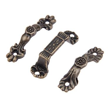 Imagem de 10 pçs/lote Mini Handles Antique Bronze Botões Vintage Puxar com Parafusos Gaveta Armário Bookcase Móveis de Cozinha Liga de Hardware YYDFPIIA (Color : A hole spacing 30mm)