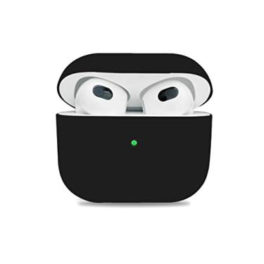 Imagem de Case Capa Capinha Silicone Proteção, Compatível com AirPods 3 (Preto)