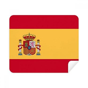 Imagem de Pano de limpeza de tela com bandeira nacional da Espanha, 2 peças, tecido de camurça