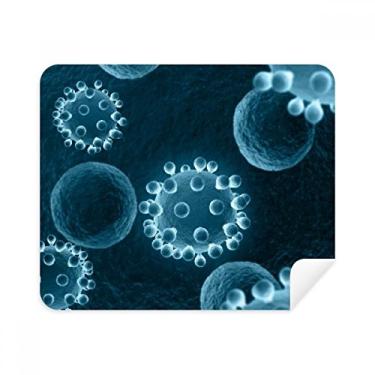 Imagem de Pano de limpeza de criaturas com padrão de células azul ciência, 2 peças, tecido de camurça