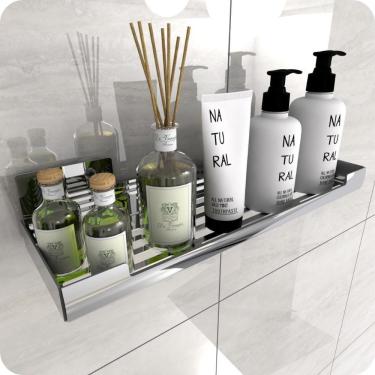 Imagem de Porta Shampoo Com Ventosa Suporte Banheiro Inox ELG