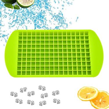 Imagem de FUYTERY Mini bandejas de cubo de gelo 160 grades cubo de silicone para geladeira molde de cozinha (verde)