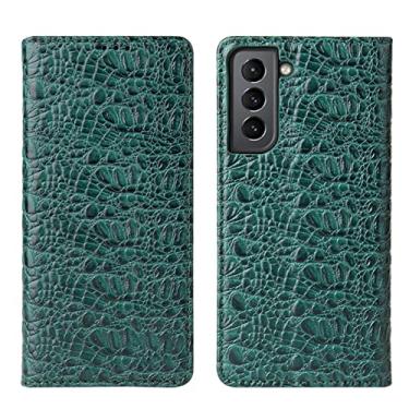 Imagem de Capa carteira para Samsung Galaxy S22/S22+/S22 Ultra, capa flip de couro legítimo com compartimentos para cartões e proteção de câmera com suporte, capas protetoras TPU, verde, S22 Ultra 17,8 cm