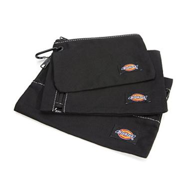 Imagem de Dickies Conjunto de 3 bolsas de lona pequenas para utilidades, com zíper, para organizar pequenas ferramentas e fixadores, preto