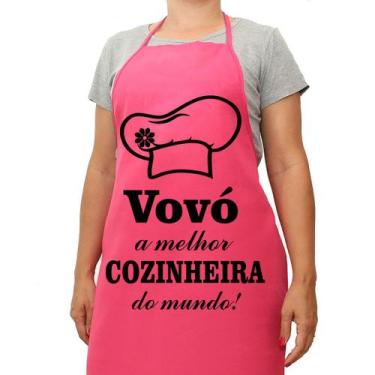 Imagem de Avental De Cozinha Mãe Amiga Mulher Esposa Rosa- Vovó A Melhor Cozinhe