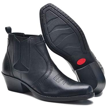 Imagem de Bota Masculino country em couro forrada V03 CLA preto Cor:Preto;Tamanho:43;Genero:Masculino