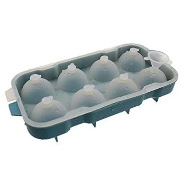 Imagem de Bandeja de cubo de gelo disco de gelo molde de cubo de gelo bandeja de gelo redonda disco de gelo barra de fabricação uísque acessórios de coquetel suprimentos de cozinha molde de cubo de gelo (cor: azul)