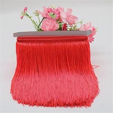 Imagem de 1 metro 20 cm franja longa borla de renda borla de poliéster guarnição de fita saia de dança latina franjas de cortina para costura, r, 30 cm