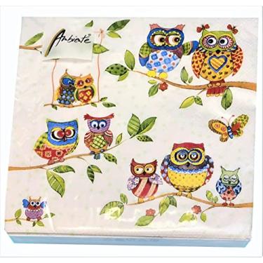 Imagem de Guardanapos de coruja para dia das mães 20-ct 13x13 guardanapos de papel decorativos para decoupage Guardanapos de dia dos pais coruja guardanapos de coquetel guardanapos de coruja de papel guardanapos de papel para aniversário chá festa de aniversário aniversário