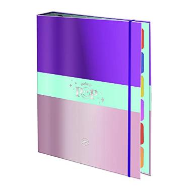 Imagem de Dac Fichário 1/4 com Elástico Pop Metalizado Roxo com Dourado, 48 Folhas Personalizadas