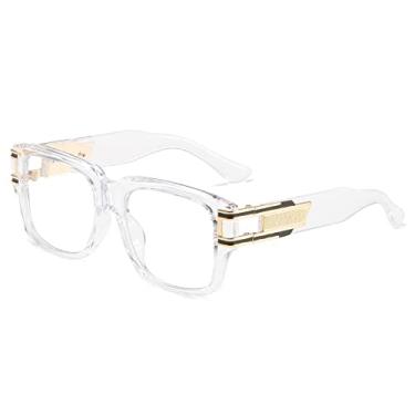 Imagem de Óculos de sol quadrados retrô masculinos de luxo superdimensionados femininos óculos de sol moda óculos de sol de condução de carro uv400 óculos, C9 transparente, tamanho único