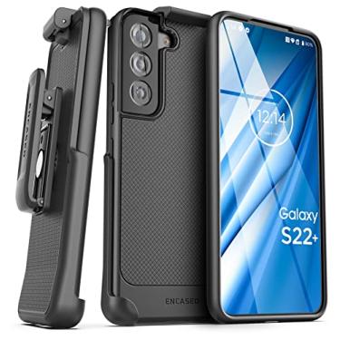 Imagem de Encased Capa protetora fina projetada para Samsung Galaxy S22 Plus com clipe de cinto, capa fina para celular com coldre para Samsung S22+ (preto fosco)