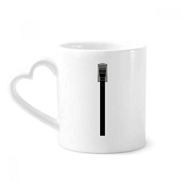 Imagem de Cabo de Internet plugue preto padrão caneca café cerâmica copo de coração de vidro