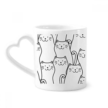 Imagem de Caneca para amantes de animais de estimação com gato sorridente Caneca de café cerâmica copo de coração de vidro