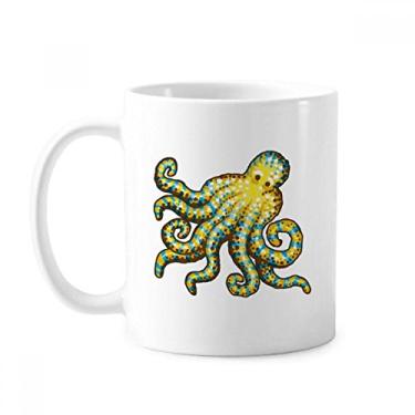 Imagem de Caneca de cerâmica com estampa de desenho animado vida marinha polvo cerâmica xícara de porcelana de café louça