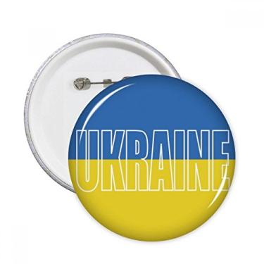 Imagem de Broche redondo com nome da bandeira do país da Ucrânia com emblema de botão para decoração 5 peças