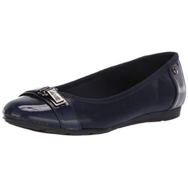 Imagem de Anne Klein Sapatilha feminina Able Ballet larga largura, Tecido azul marinho, 7.5 Wide
