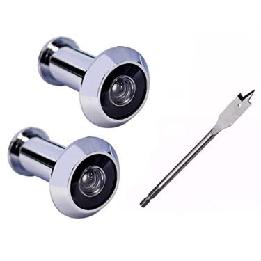 Imagem de Kit 2 Visor Olho Magico E Broca Chata 9/16 Para Porta de Madeira