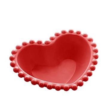 Imagem de Conjunto 4 Bowls de Porcelana Coração Beads Vermelho 13cm x 11cm x 4cm - Wolff