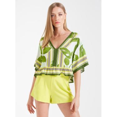 Imagem de Blusa Estampada Forum Feminino Off/Verde G