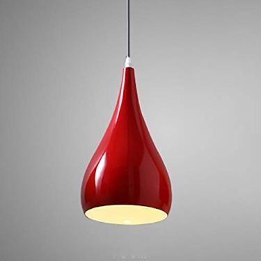 Imagem de Abajur de iluminação suspenso de metal base E27 moderno para restaurante, sala de jantar, sala de estudo, decoração de casa (vermelho) Double the comfort