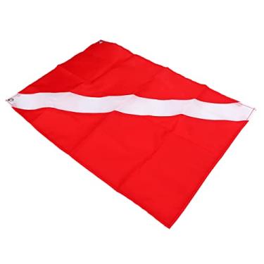 Imagem de Bandeira de Mergulho, Bandeira de Mergulho Mergulho Submarino Mergulho Livre Mergulhador Down Barco 50x35cm Retangular Vermelho + Branco