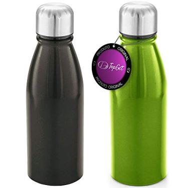 Imagem de Kit 2x Squeeze Alumínio 500 ml Wave TopGet Chumbo e Verde