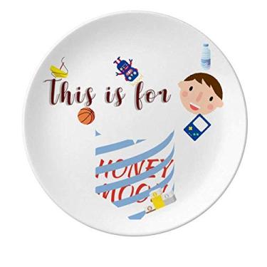 Imagem de Pratos de porcelana arredondados de lua de mel pratos redondos para jantar