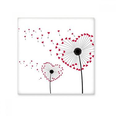 Imagem de Azulejo de cerâmica com flor de amor e dente-de-leão brilhante decalque de tijolos esmaltados