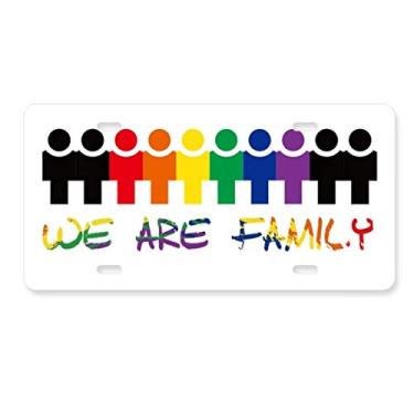 Imagem de DIYthinker LGBT Bandeira de arco-íris We are Family, placa de carro decoração de aço inoxidável