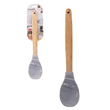 Imagem de Conjunto Kit Colher e Espatula Pão Duro Silicone Marmorizada