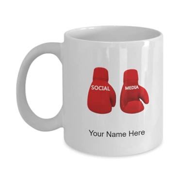 Imagem de Caneca de mídia social personalizada, copo de café de redes sociais, ideia de presente de redes sociais, copo de mídia social personalizado, caneca de café de 325 ml