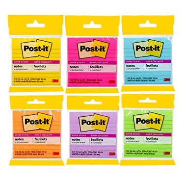 Imagem de Post-it Super Sticky Notes, 10 x 10 cm, 1 bloco, 2 x mais poder de aderência, cores sortidas, reciclável (4490-SSMX)