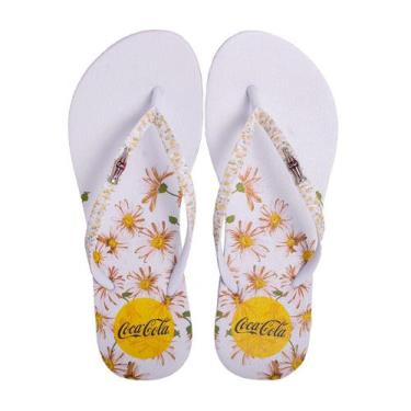 Imagem de Chinelo Coca Cola Special Daisies Feminino Branco